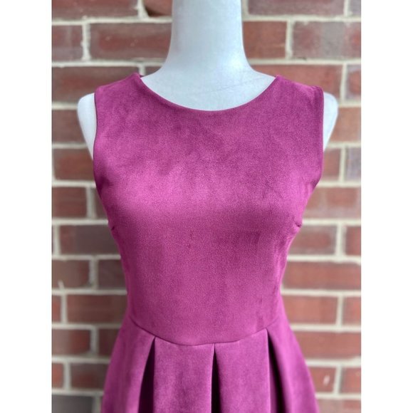 Modcloth Faux Suede Plum Mini Dress - Picture 6 of 9